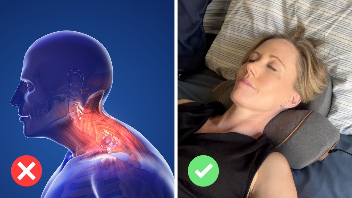 The FisioRest cervical relief device shown in use